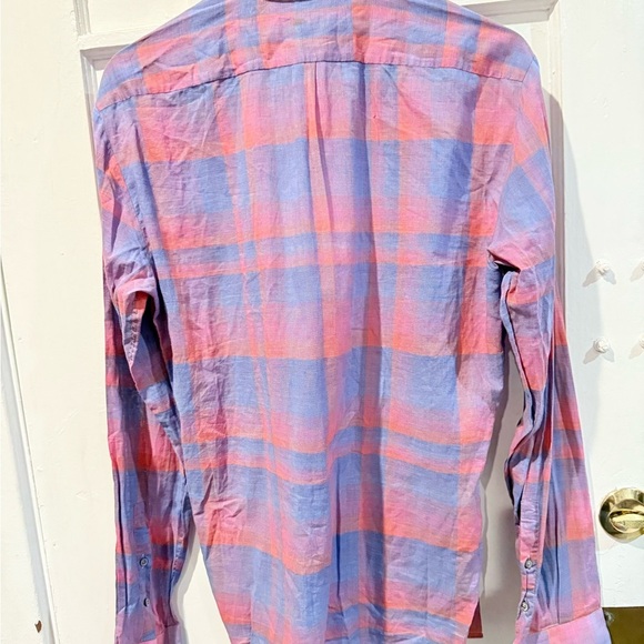 HUGO Men's Blue and Pink Plaid Casual Shirt - Picture 3 of 3